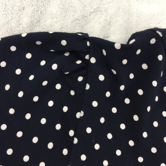 Chaps Polkadot Tee Navy Blue with Pleated Collar - Picture 6 of 6